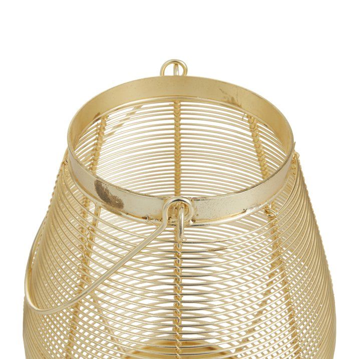 DecMode Gold Metal Decorative Candle Lantern with Thin Metal Handle - SJB-DIAMOND ELITES