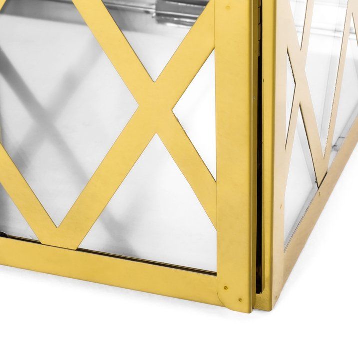 Farnsworth Stainless Steel Outdoor 18" Lantern, Gold - SJB-DIAMOND ELITES
