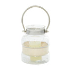 The Novogratz Clear Glass Decorative Candle Lantern with Curved Handle - SJB-DIAMOND ELITES