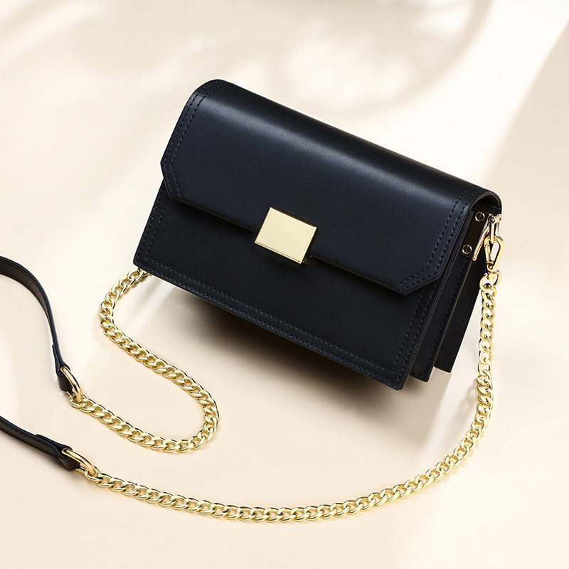 Genuine leather shoulder chain bag crossbody bag all-match small square bag - SJB-DIAMOND ELITES