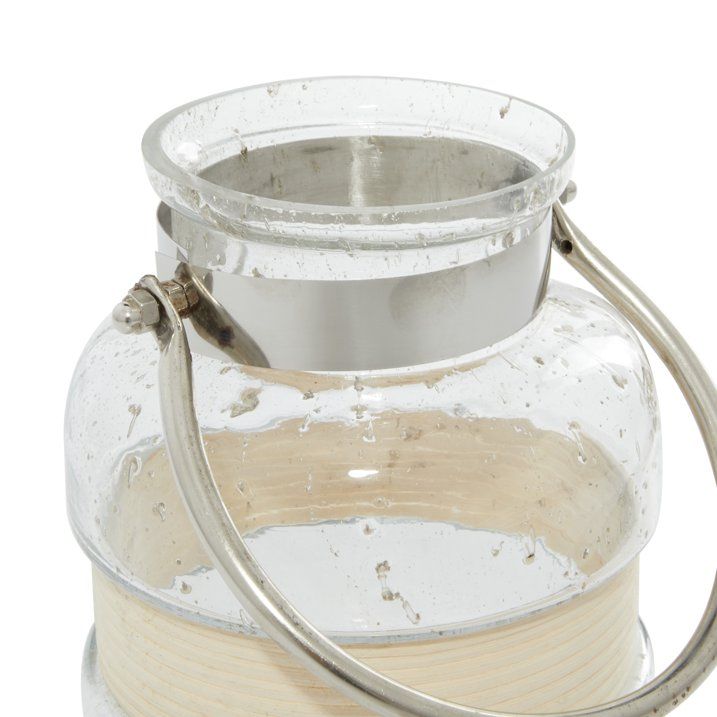The Novogratz Clear Glass Decorative Candle Lantern with Curved Handle - SJB-DIAMOND ELITES