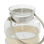 The Novogratz Clear Glass Decorative Candle Lantern with Curved Handle - SJB-DIAMOND ELITES