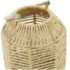 DecMode Brown Paper Handmade Decorative Candle Lantern with Glass Holder and Handle - SJB-DIAMOND ELITES