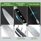 23 Pcs Kitchen Knife Set with Block, High Carbon Stainless Steel Chef Knife Set, Ultra Sharp, Full-Tang Design EasyOptionXY LLC