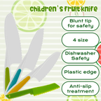 Jetcloudlive 7Pcs Wooden Kids Kitchen Knife, Plastic Safe Knife Set Include Wood Kids Safe Knife, Serrated Edges Plastic Toddler Knife, Plastic Potato Slicers, Sandwich Cutter, Y Peeler EasyOptionXY LLC