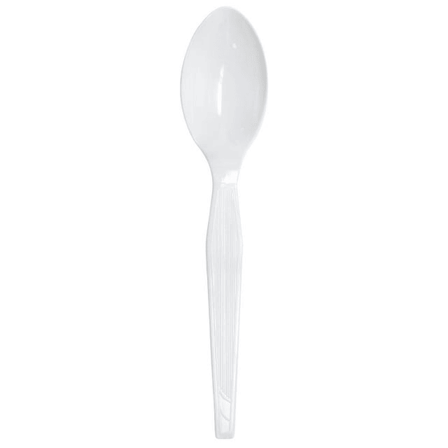 Karat PS Plastic Medium-Heavy Weight Tea Spoons Bulk Box - White - 1,000 ct - SJB-DIAMOND ELITES