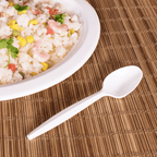 Karat PS Plastic Medium-Heavy Weight Tea Spoons Bulk Box - White - 1,000 ct - SJB-DIAMOND ELITES