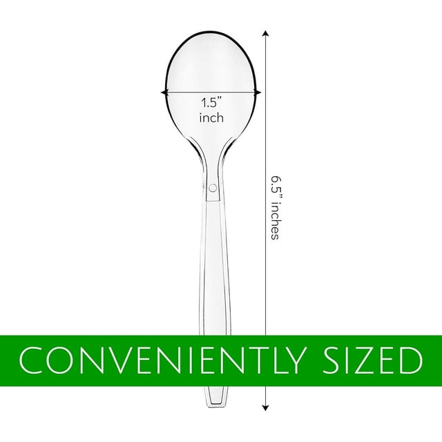PLASTICPRO Clear Plastic Soup Spoons Heavy Duty Disposable Silverware, 100-Pack EasyOptionXY LLC