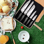 Hecef 11-Piece Kitchen Knife Set, Stonewashed Steel Ultra Sharp Japanese Chef knives with Roll Bag and Sheaths - SJB-DIAMOND ELITES