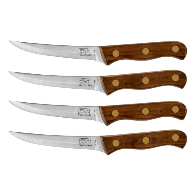 Chicago Cutlery Walnut Tradition 4-Piece Stainless Steel Steak Knife Set - SJB-DIAMOND ELITES