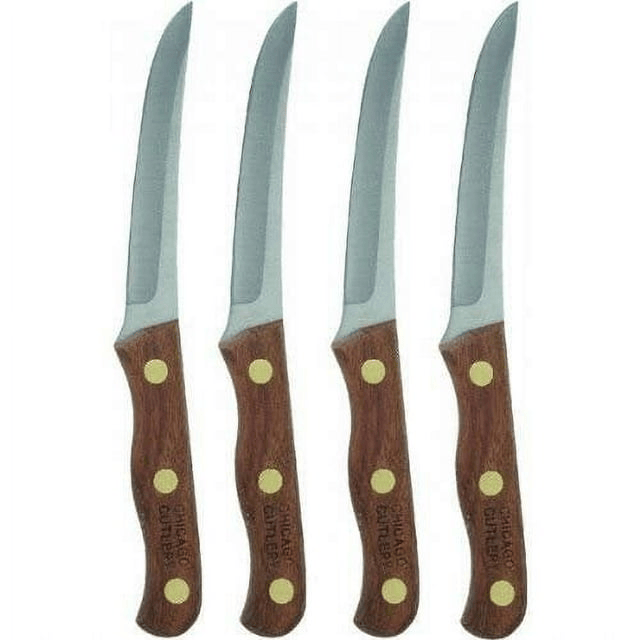 Chicago Cutlery Walnut Tradition 4-Piece Stainless Steel Steak Knife Set - SJB-DIAMOND ELITES