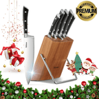 Kitchen Knife Set, 6-Piece Knife Set with Wooden Block, Super Sharp, Handle High Carbon Stainless Steel Cutlery Knife Block Set, Dishwasher Safe, Paring - SJB-DIAMOND ELITES