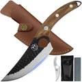 XYJ FULL TANG 6 Inch Kitchen Chef Knife High Carbon Steel Slicing Cleavers, Boning Knife Chef Fishing Knives For Camping Kitchen or Outdoor BBQ Butcher Knife With Carrying Leather Sheath - SJB-DIAMOND ELITES