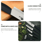 Rirool 5 Pcs Ceramic Knife Set, Professional Home Kitchen Knife with Covers, 6" Chef Knife, 5" Utility Knife, 4" Fruit Knife, 3" Paring Knife and a Peeler - SJB-DIAMOND ELITES
