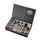 Silverware Set, AOMOTA 30 Piece Stainless Steel Flatware Silverware Set with Premium Gift box, Include Knife/Fork/Spoon/Teaspoon Service for 6, Mirror Finish, Smooth Edge - SJB-DIAMOND ELITES