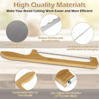 Jetcloudlive Wooden Bread Bow Knife, 15.7" Serrated Bagel Knife Sourdough Cutter Fiddle Bow Bread Slicer Knife for Homemade Bread, Premium Stainless Steel Saw - SJB-DIAMOND ELITES