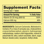 Spring Valley Calcium Plus Vitamin D Tablets Dietary Supplement; 600 mg; 250 Count