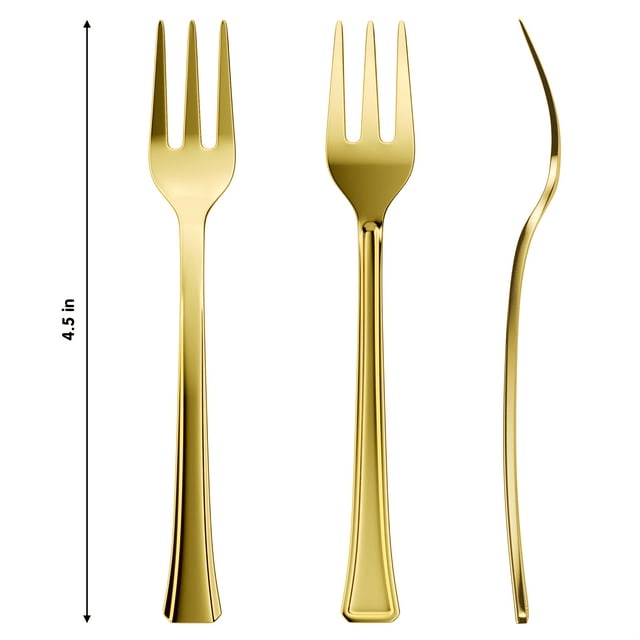 Mini Forks For Desserts - Bulk Pack Of 100 Mini Gold Dessert Forks - SJB-DIAMOND ELITES
