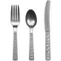 DecorRack Disposable Forks, Knives, Spoons, Party Utensils, Silver (96 Pcs) - SJB-DIAMOND ELITES