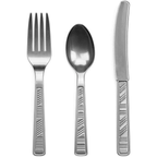 DecorRack Disposable Forks, Knives, Spoons, Party Utensils, Silver (96 Pcs) - SJB-DIAMOND ELITES