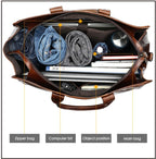 First Layer Cowhide Retro Large-capacity Travel Bag Pi-Mart