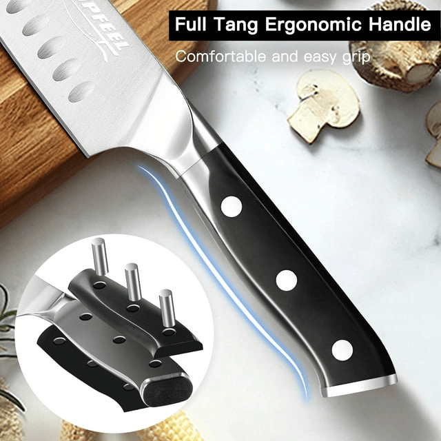 TOPFEEL Kitchen Knife Set, 3-piece Stainless Steel Chef Knife,Santoku Knife & Utility Knife with Gift Box for Home - SJB-DIAMOND ELITES