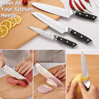 TOPFEEL Kitchen Knife Set, 3-piece Stainless Steel Chef Knife,Santoku Knife & Utility Knife with Gift Box for Home - SJB-DIAMOND ELITES
