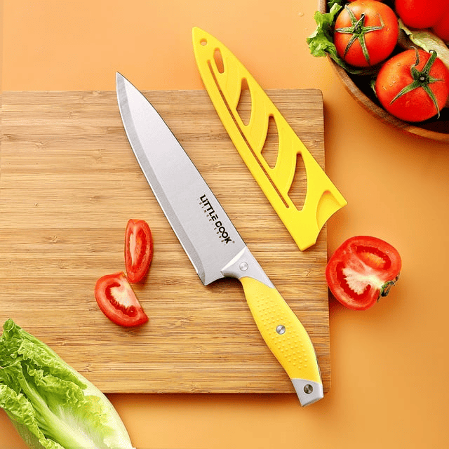 Little Cook Chef Knife Set, 3PCS Kitchen Knife, Multicolor Stainless Steel Sharp Chef Knife Set, 8 Inch Chef's Knife, 5 Inch Utility Knife, 3.5 Inch Paring Knife (3Pack, Yellow, Red, Green) - SJB-DIAMOND ELITES
