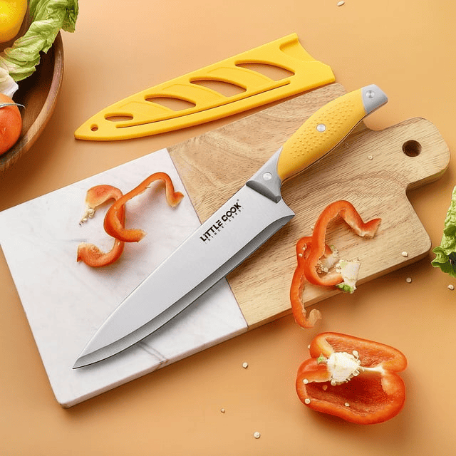 Little Cook Chef Knife Set, 3PCS Kitchen Knife, Multicolor Stainless Steel Sharp Chef Knife Set, 8 Inch Chef's Knife, 5 Inch Utility Knife, 3.5 Inch Paring Knife (3Pack, Yellow, Red, Green) - SJB-DIAMOND ELITES
