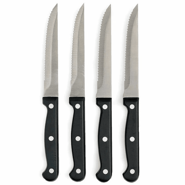 4 Pc Stainless Knife Set Professional Serrated Steak Knives Kitchen Cutlery Tool - SJB-DIAMOND ELITES