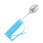 Ccdes Easy Grip Handicap Spoon Fork,Fork Eating Aid NonSlip Adjustable Strap 2 In 1 Spoon For Parkinson MS Hand Tremors,Eating Aids Utensils - SJB-DIAMOND ELITES