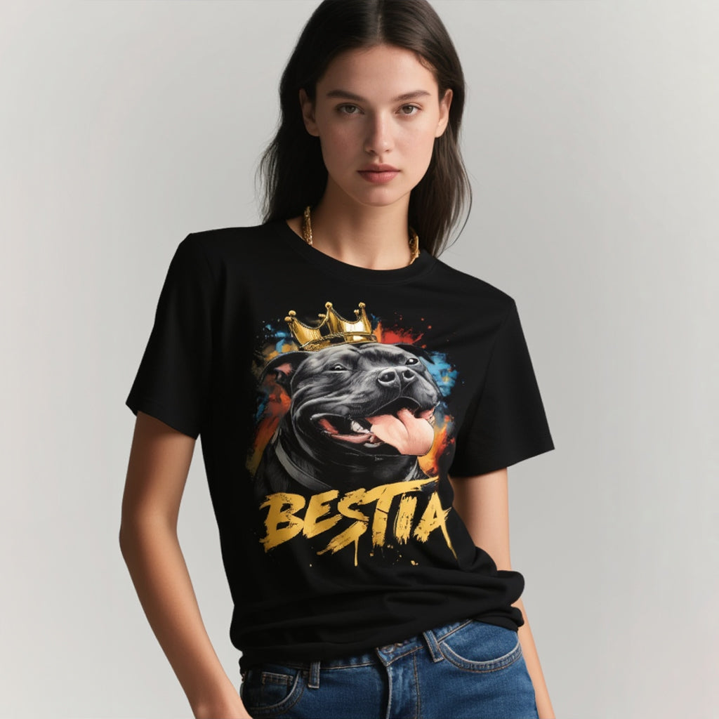 Staffy T-shirt Black Bestia Dog Gear