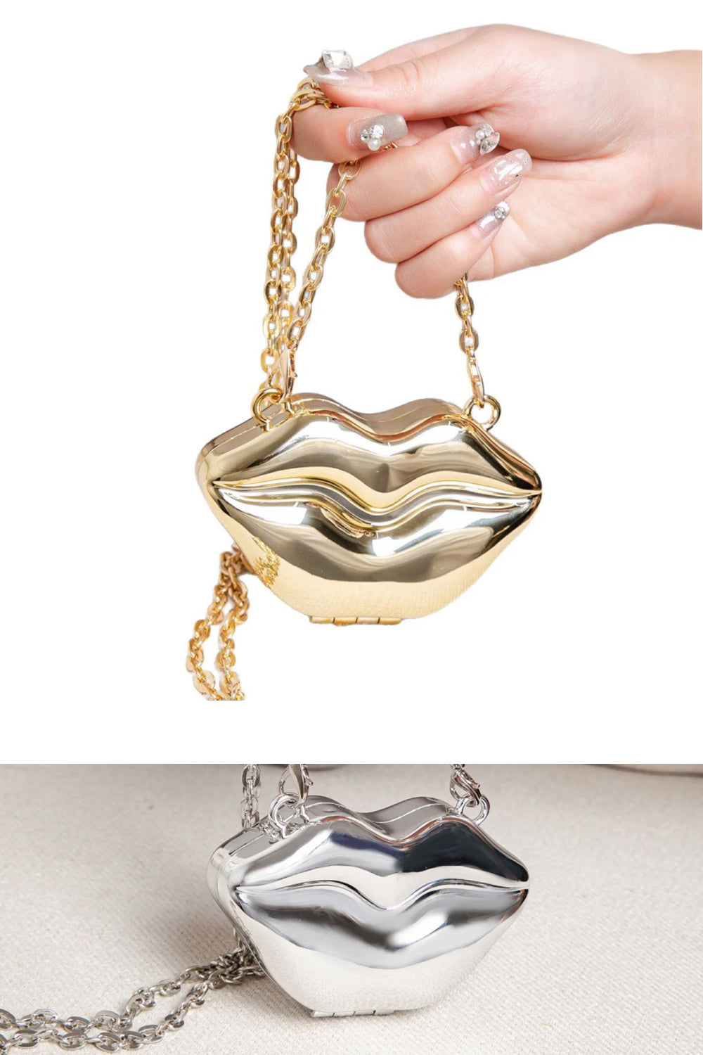 Lip Shaped Small evening Clutch Purse – Stylish Shinny Party Purse, Perfect for Casual Outings, Proms, and Parties – A Unique Fashion Accessory That Turns Heads - SJB-DIAMOND ELITES