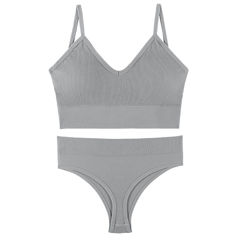 Women Seamless Bra Top Fitness Swimwear Push Up Exercise Bikini For Women 2 Pieces Ribbed Seamless Yoga Bikini Sets Sports Bra And Underwear Set 2 Piece High Waist Summer Bikini Stevvex