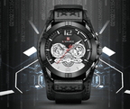 Men's Leather Waterproof Watch With Chronometers And Fluorescent Hands Excellent Design Perfect Gift - SJB-DIAMOND ELITES