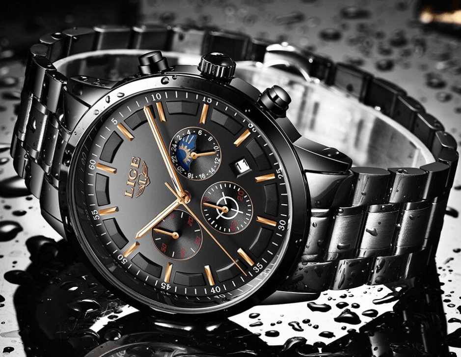Men's Waterproof  Watch With Chronometers And Date Display Unique Design Perfect Gift Stevvex