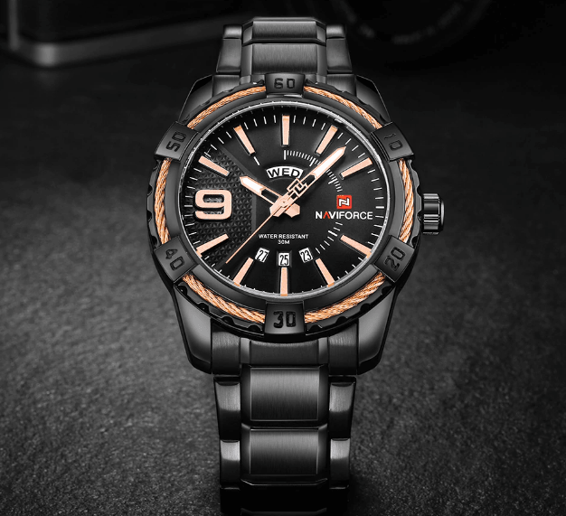 Men's  Luxury Stainless steal Waterproof Watch With Day And Date Display Unique Design Perfect Gift In Modern Metal Men  Wrist Watch Design - SJB-DIAMOND ELITES
