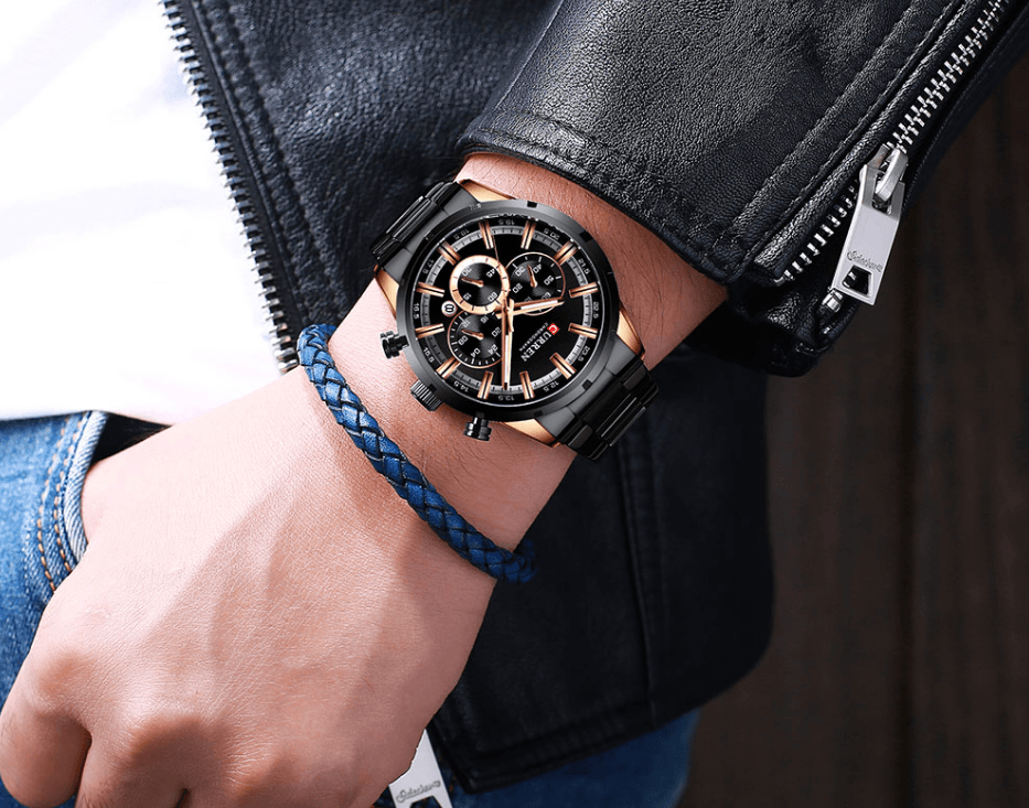 Men's Sports  Waterproof Stainless Steel Watch With Chronometers And Special Date Display Unique Design Perfect Gift Stevvex