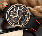 Men's Waterproof Modern Watch With Rubber Straps Multifunction Watches Unique Design Perfect Gift Stevvex