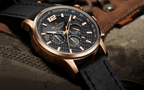 Mens Waterproof Sport Watch With Chronometers Day View And Cross-Matte Background Modern Man Watch Stevvex
