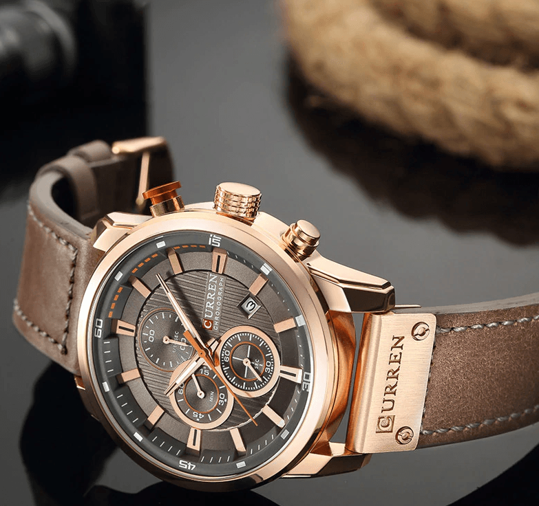 Men's Waterproof Elegant Sport Watch With Chronometers Day View, Leather  Belts And Hardlex Scratch Resistant Glass Perfect Gift For Him Stevvex
