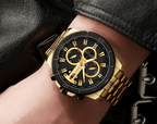 Men's Waterproof  Watch With Chronometers Day View And Fluorescent Hands Unique  Luxury Design  Perfect Gift Stevvex