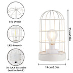 9.5"H Decorative Table Lamp Metal Cage Cordless Lamps Lootquake LLC
