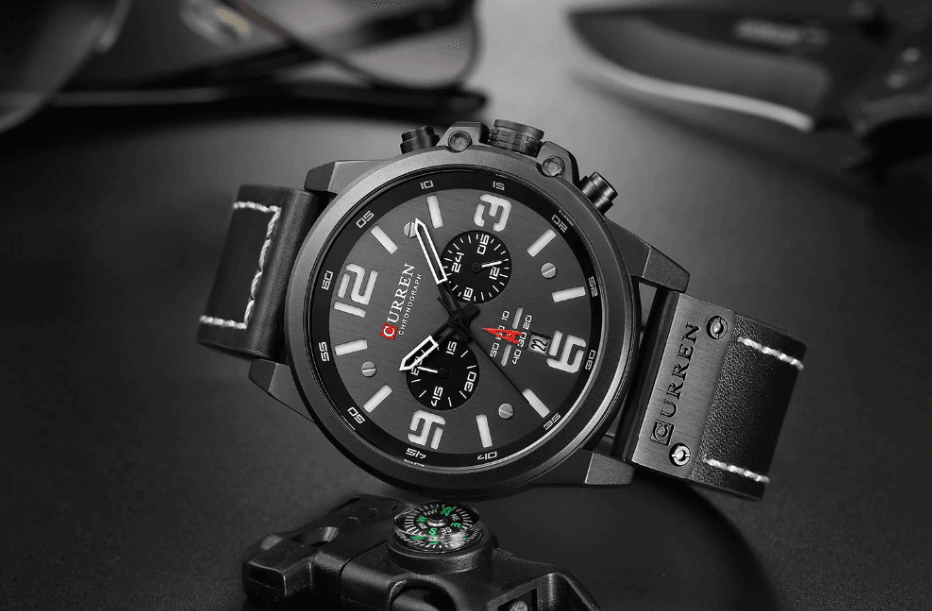 Retro  Waterproof Watch With Chronometers Steel Case And Leather Belts Unique Design Excellent Look Perfect Gift For Your Man Stevvex