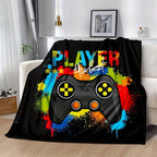 1pc Cozy Gamer Blanket - Soft Fleece Throw for Video Games, Plush Bed Blanket for Teens, Game Room Decor, Birthday Gift for Boys, Suitable for Couch, Bedroom, and More Lootquake LLC