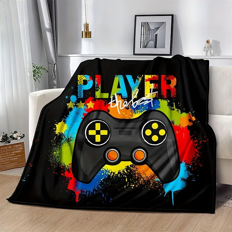1pc Cozy Gamer Blanket - Soft Fleece Throw for Video Games, Plush Bed Blanket for Teens, Game Room Decor, Birthday Gift for Boys, Suitable for Couch, Bedroom, and More Lootquake LLC