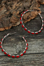 Turquoise C-Shape Hoop Earrings | Bold Statement Earrings - Femstylo