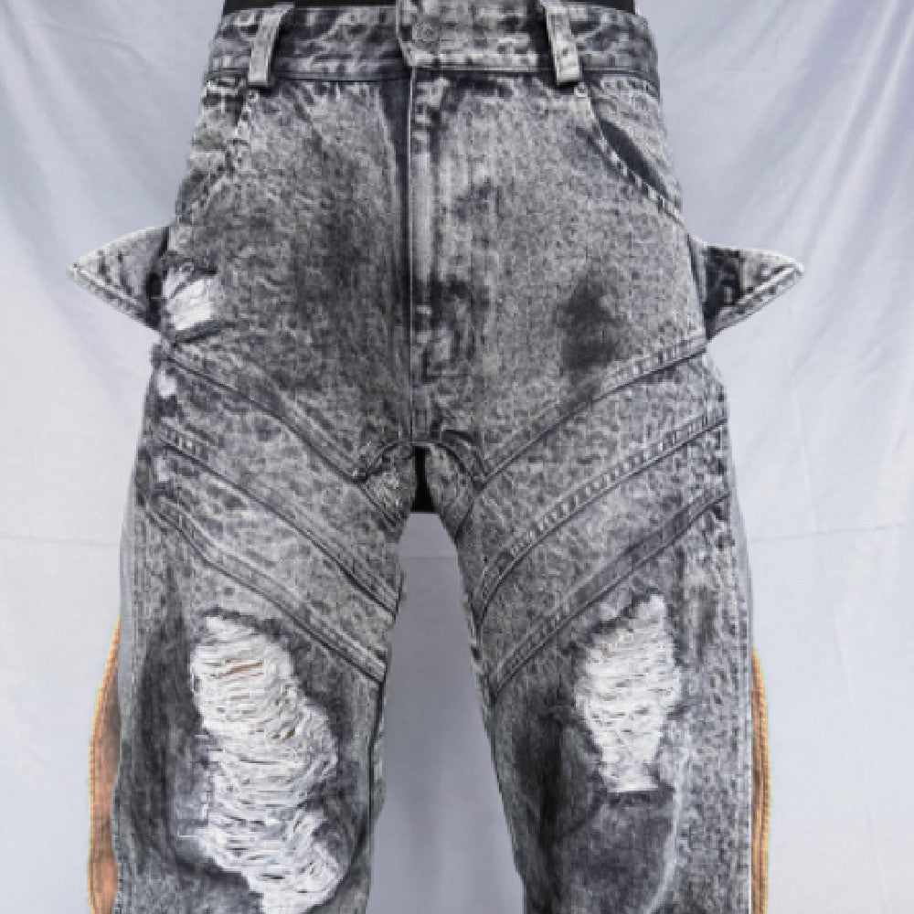 Washing Destroys Fashion Deconstruction Design Patchwork Pants Lootquake LLC