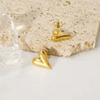 New Titanium Steel Love Heart Earrings Fashion Stainless Steel Pi-Mart