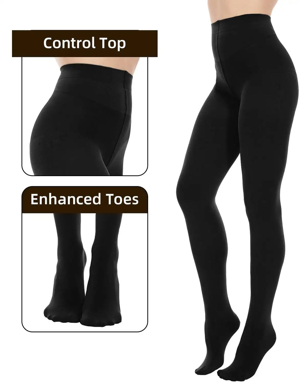 2pack 80d Opaque Black Tights For Women - SJB-DIAMOND ELITES